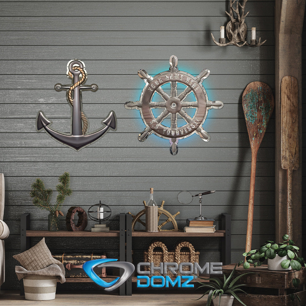 Ship Helm Metal Sign