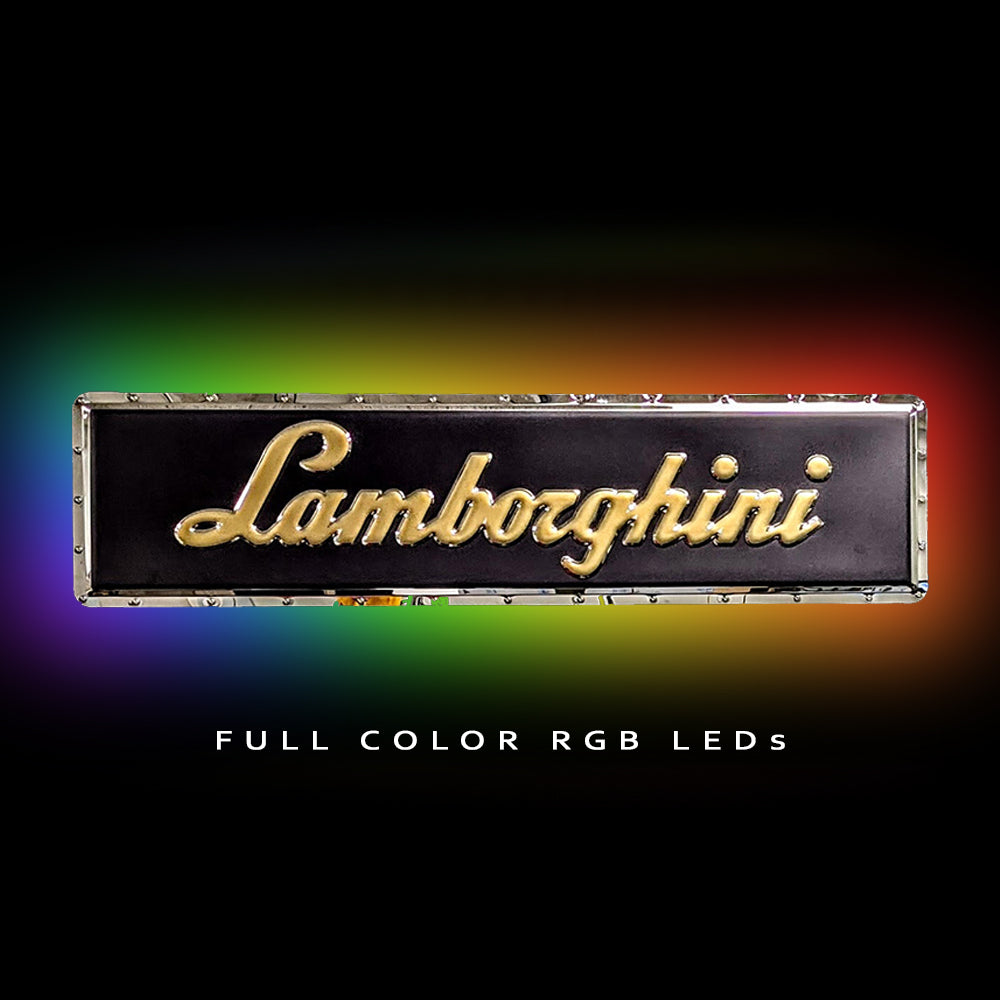Lamborghini Script Metal Sign