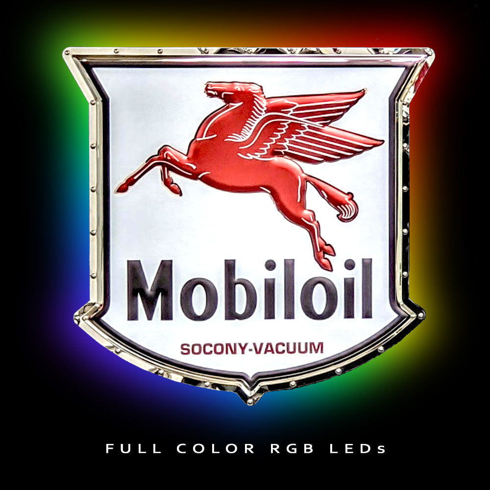 Mobil Pegasus Shield Metal Sign