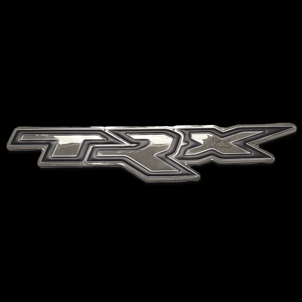 High-End Motorsports Black Metal License Plate Frame For Ram TRX – Engraved With Red Fill, Licensed