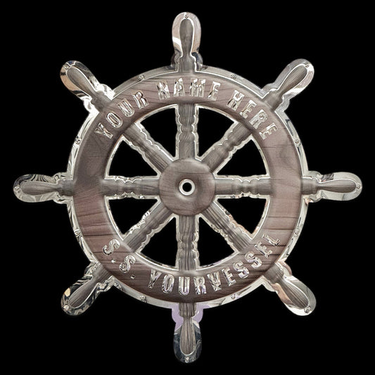 Ship Helm Metal Sign