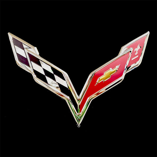 embossed mirror polished stainless steel garage sign décor corvette c7