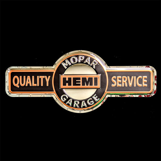 embossed mirror polished stainless steel sign garage décor Mopar Hemi Service