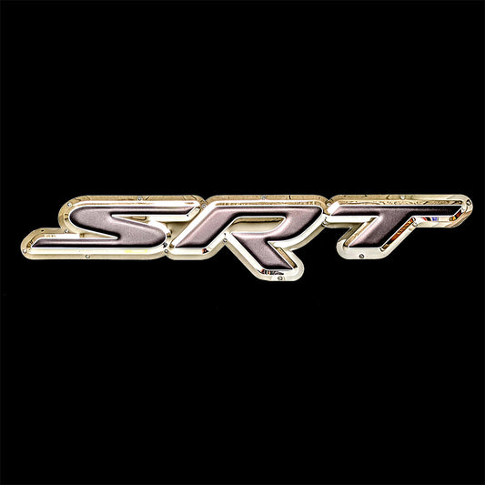 embossed mirror polished stainless steel garage sign dodge srt logo