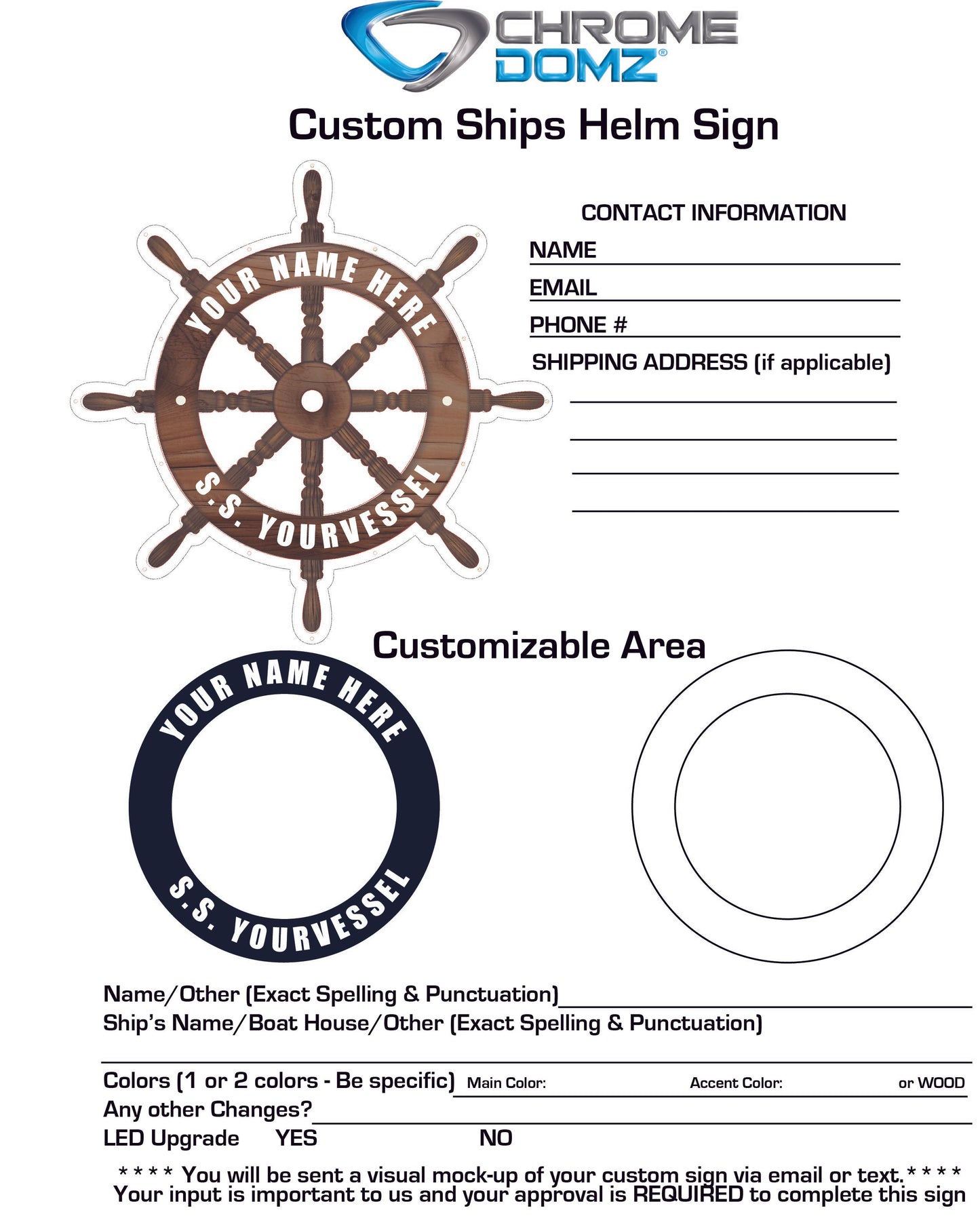 Ship Helm Metal Sign