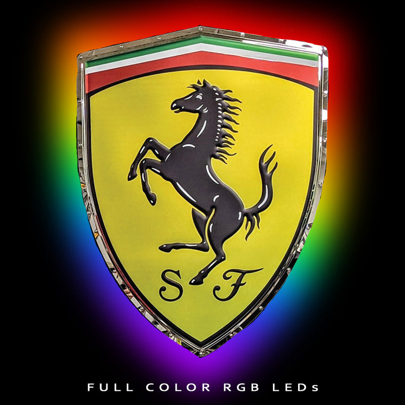 Ferrari Prancing Horse Shield Metal Sign