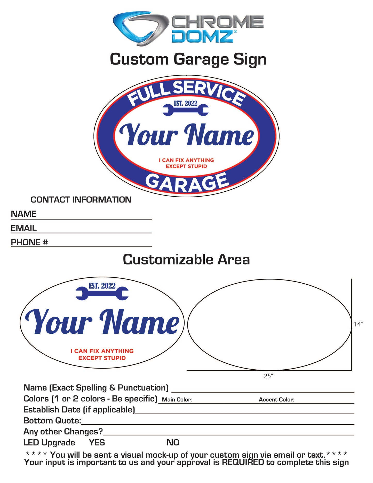 Custom Full Service Garage Sign