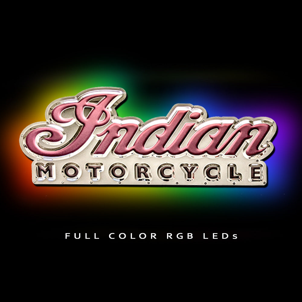 Indian Motorcycles Script Metal Sign – Chrome Domz