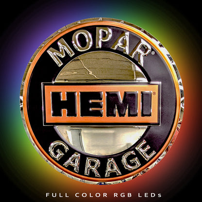 Mopar Garage HEMI Metal Sign