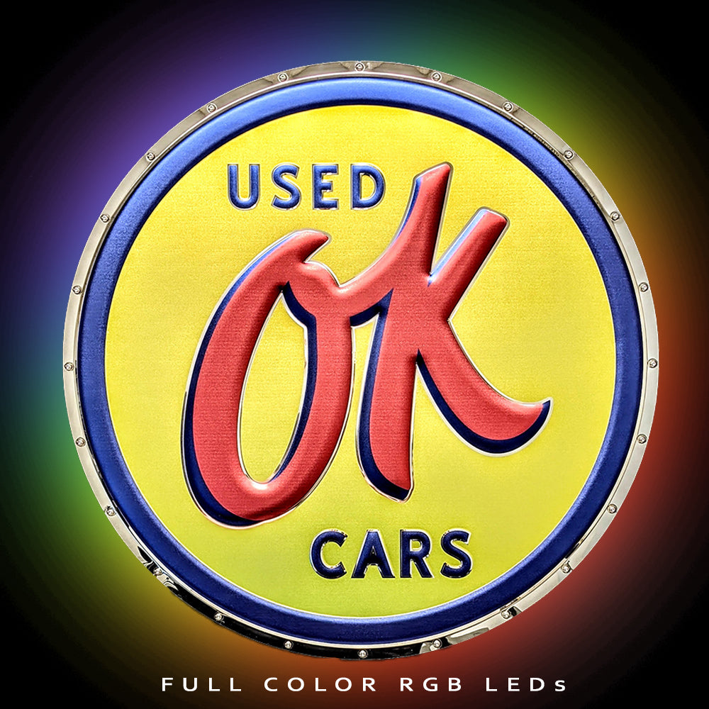 OK Used Cars Metal Sign