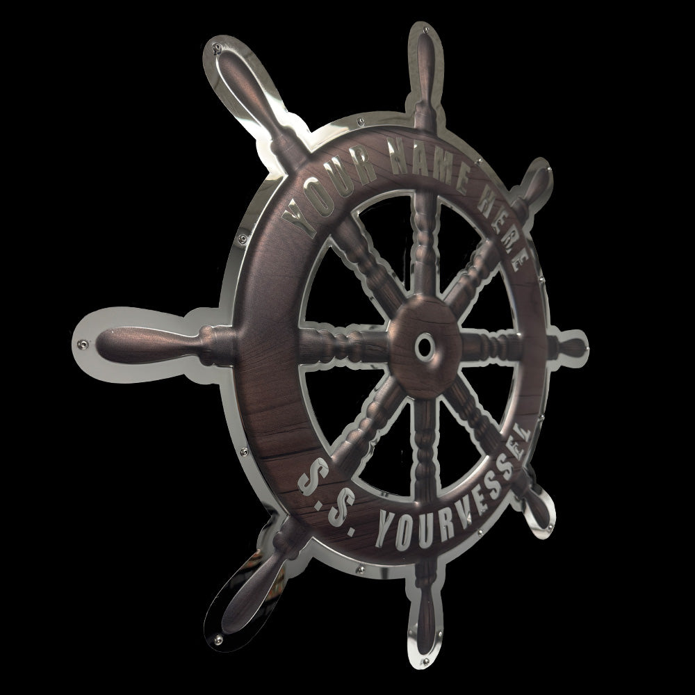 Ship Helm Metal Sign