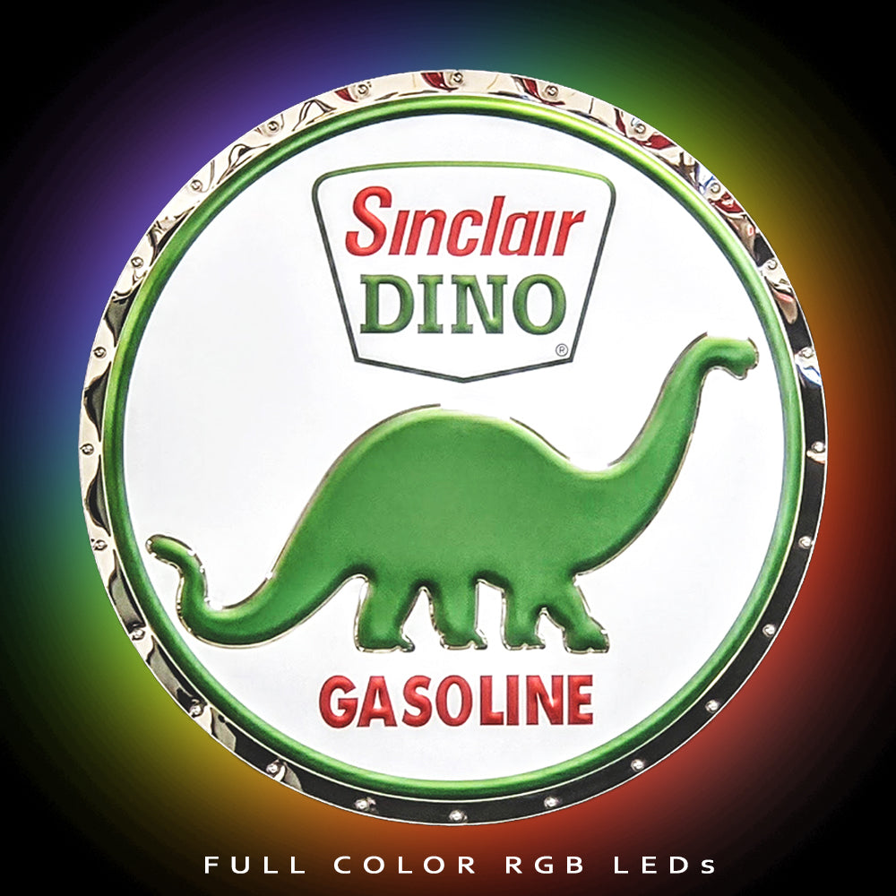 Sinclair Dino Metal Sign – Chrome Domz