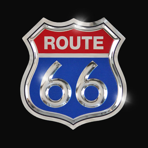 embossed mirror polished stainless steel sign garage décor Route 66