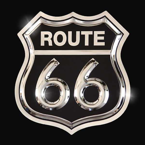 embossed mirror polished stainless steel sign garage décor Route 66