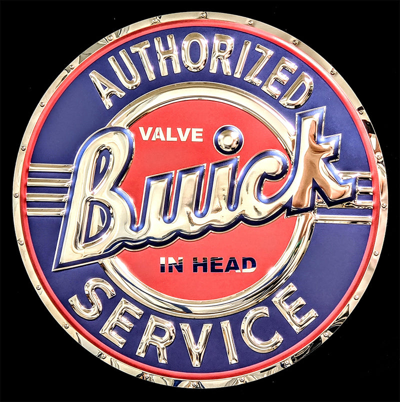 embossed mirror polished stainless steel sign garage décor Buick Service