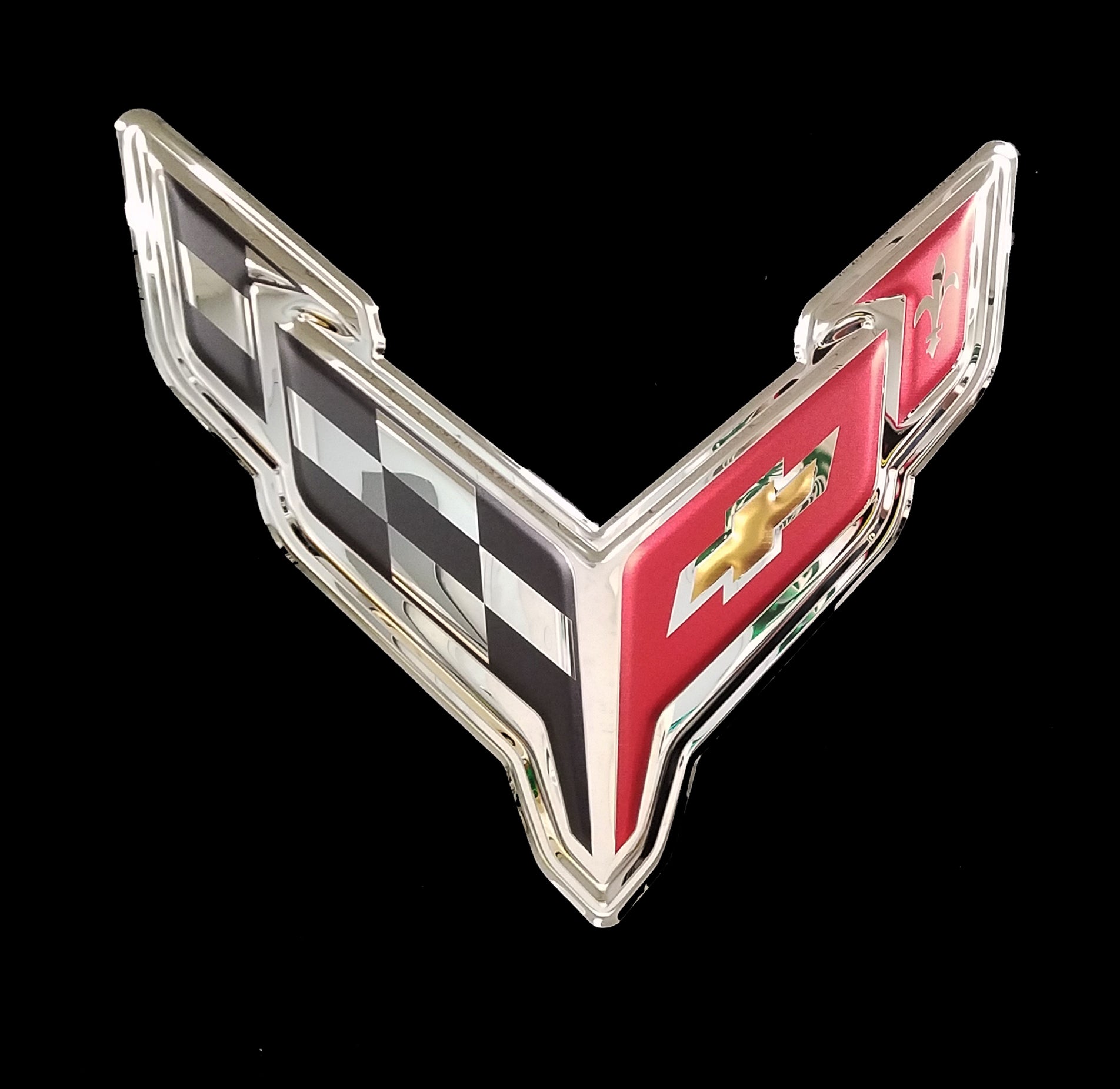 embossed mirror polished stainless steel sign décor corvette c8