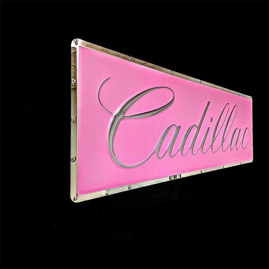 Large Cadillac Script Sign Cadillac Logo Script Font Cadillac Script Steel Sign
