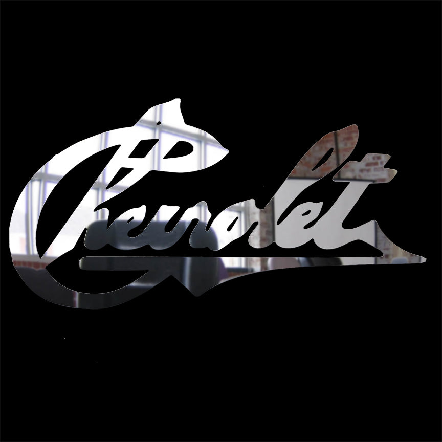 mirror polished stainless steel sign garage décor Original Chevrolet script
