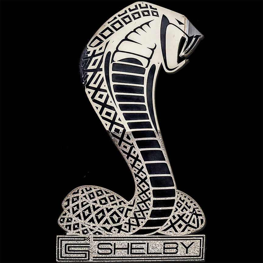mirror polished stainless steel sign garage décor Shelby Cobra laser cut