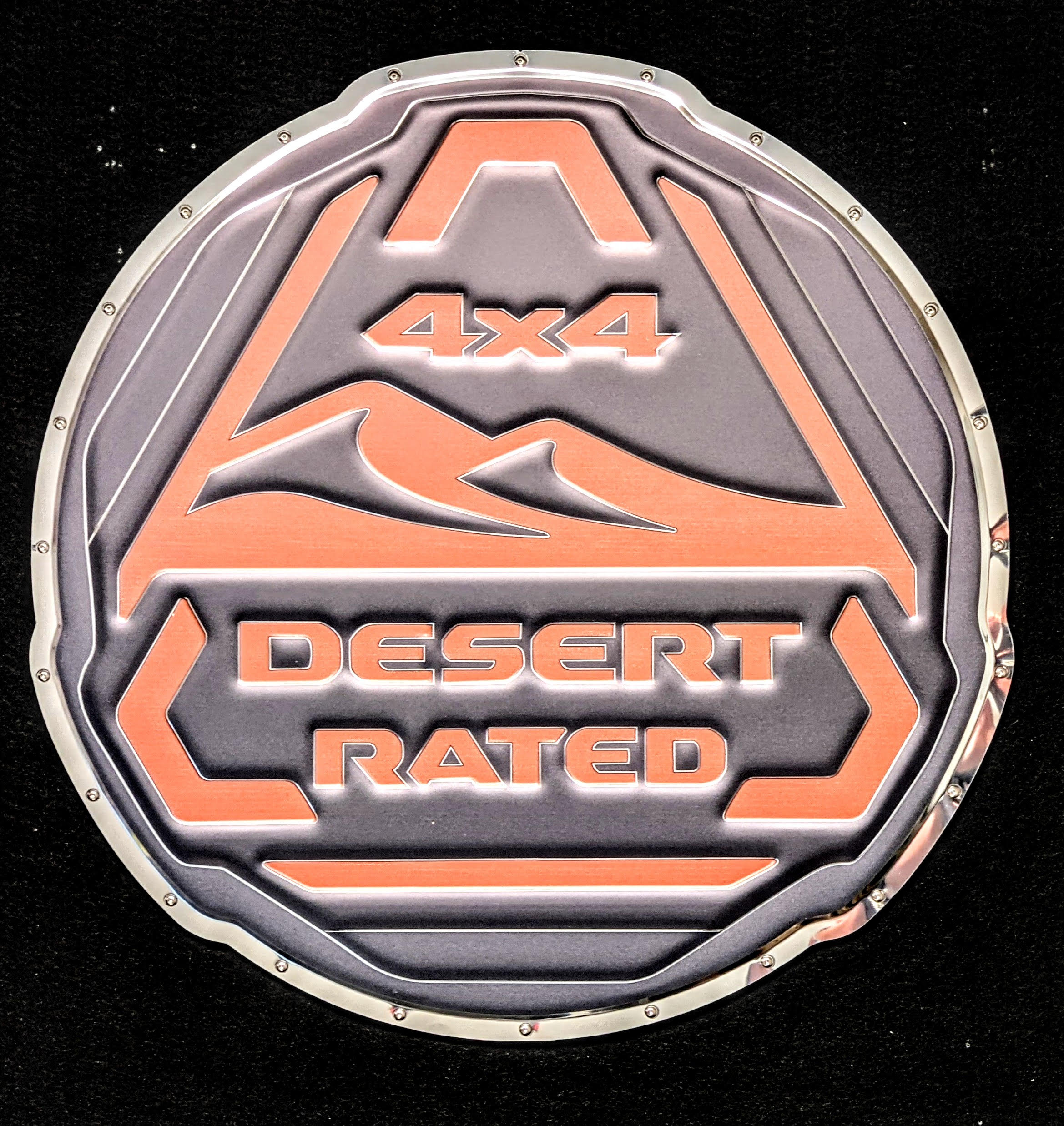 Jeep Desert Rated Badge Metal Sign – Chrome Domz