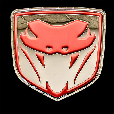 embossed mirror polished stainless steel sign décor dodge viper fangs
