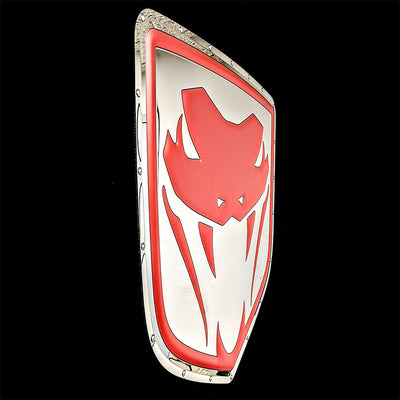embossed mirror polished stainless steel sign décor dodge viper fangs side view