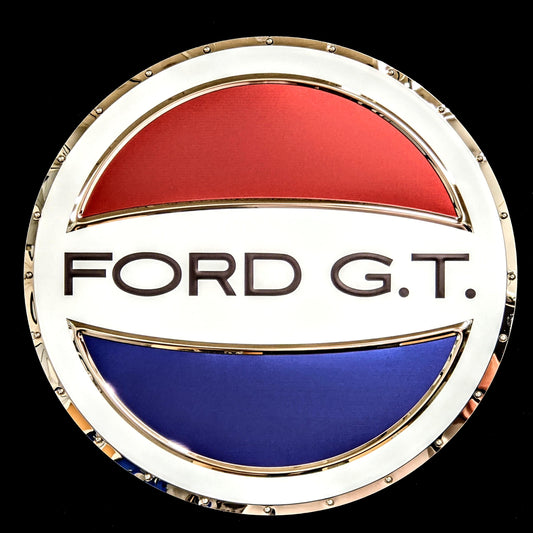 embossed mirror polished stainless steel sign décor ford gt