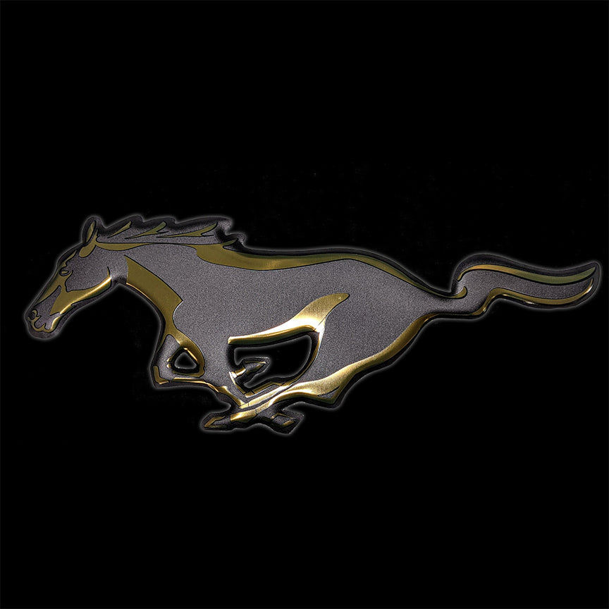 embossed mirror polished stainless steel sign décor ford mustang