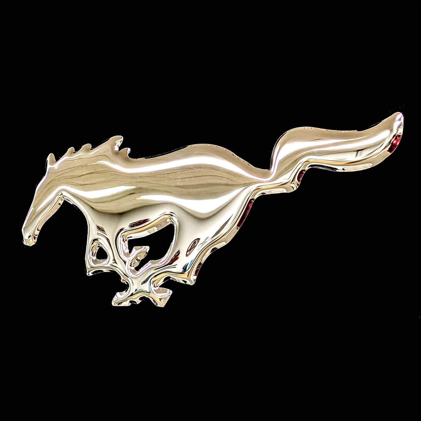 embossed mirror polished stainless steel sign décor ford mustang side