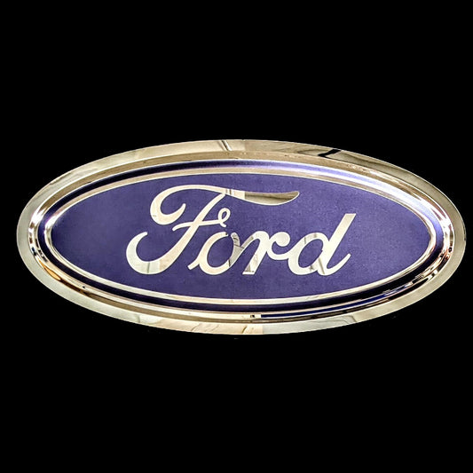 embossed mirror polished stainless steel sign décor ford blue oval