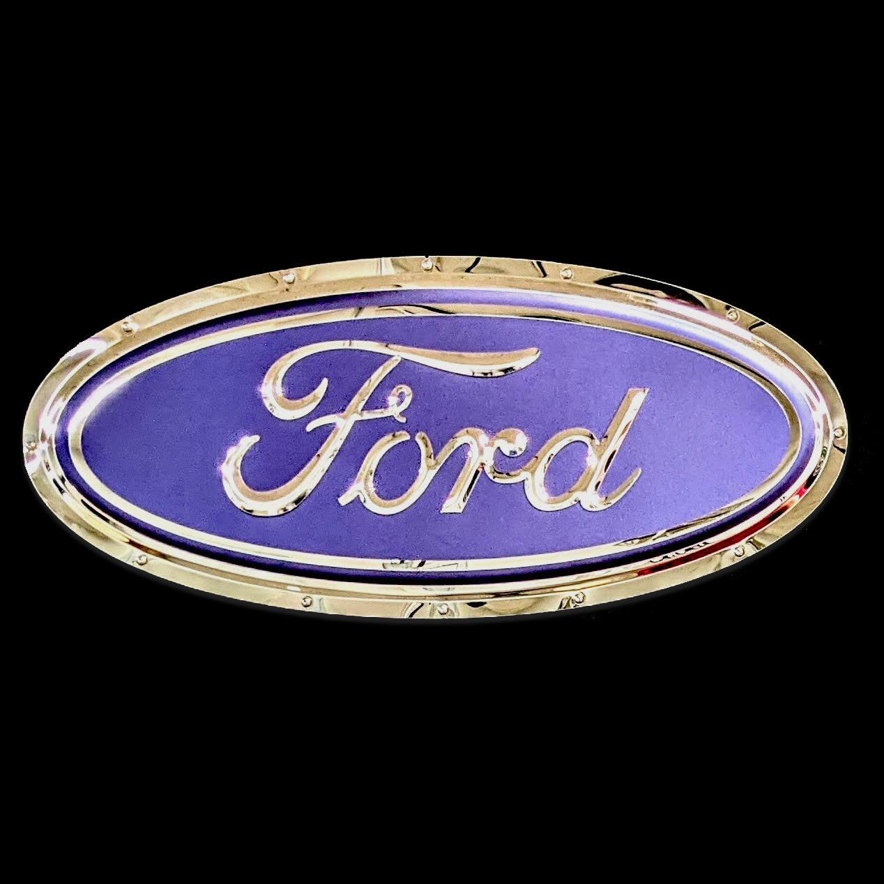 embossed mirror polished stainless steel sign décor ford blue oval