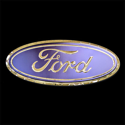 embossed mirror polished stainless steel sign décor ford blue oval