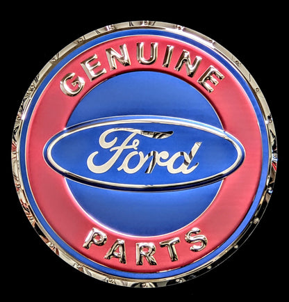 embossed mirror polished stainless steel sign décor ford parts