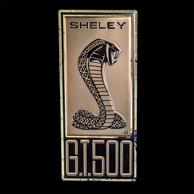 embossed mirror polished stainless steel sign garage décor Shelby Cobra GT 500 badge