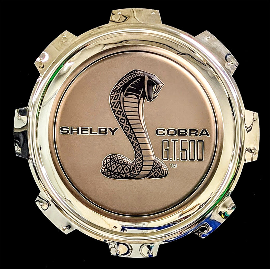 embossed mirror polished stainless steel sign garage décor Shelby Cobra GT 500 gas cap