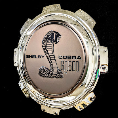 embossed mirror polished stainless steel sign garage décor Shelby Cobra GT 500 gas cap side