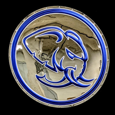 embossed mirror polished stainless steel sign décor mopar hellephant