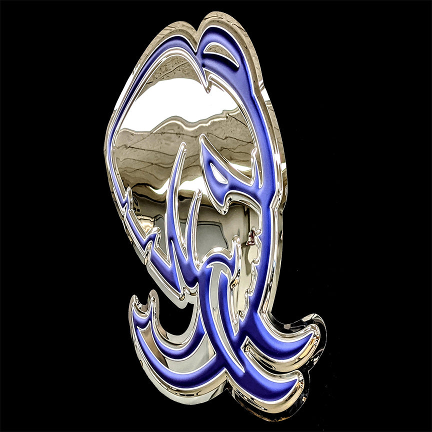 embossed mirror polished stainless steel sign décor mopar hellephant side