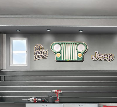 Willy's Wheeler 4 Wheel Drive Logo Metal Sign