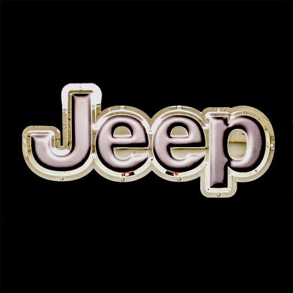 embossed mirror polished stainless steel sign garage décor Jeep Logo