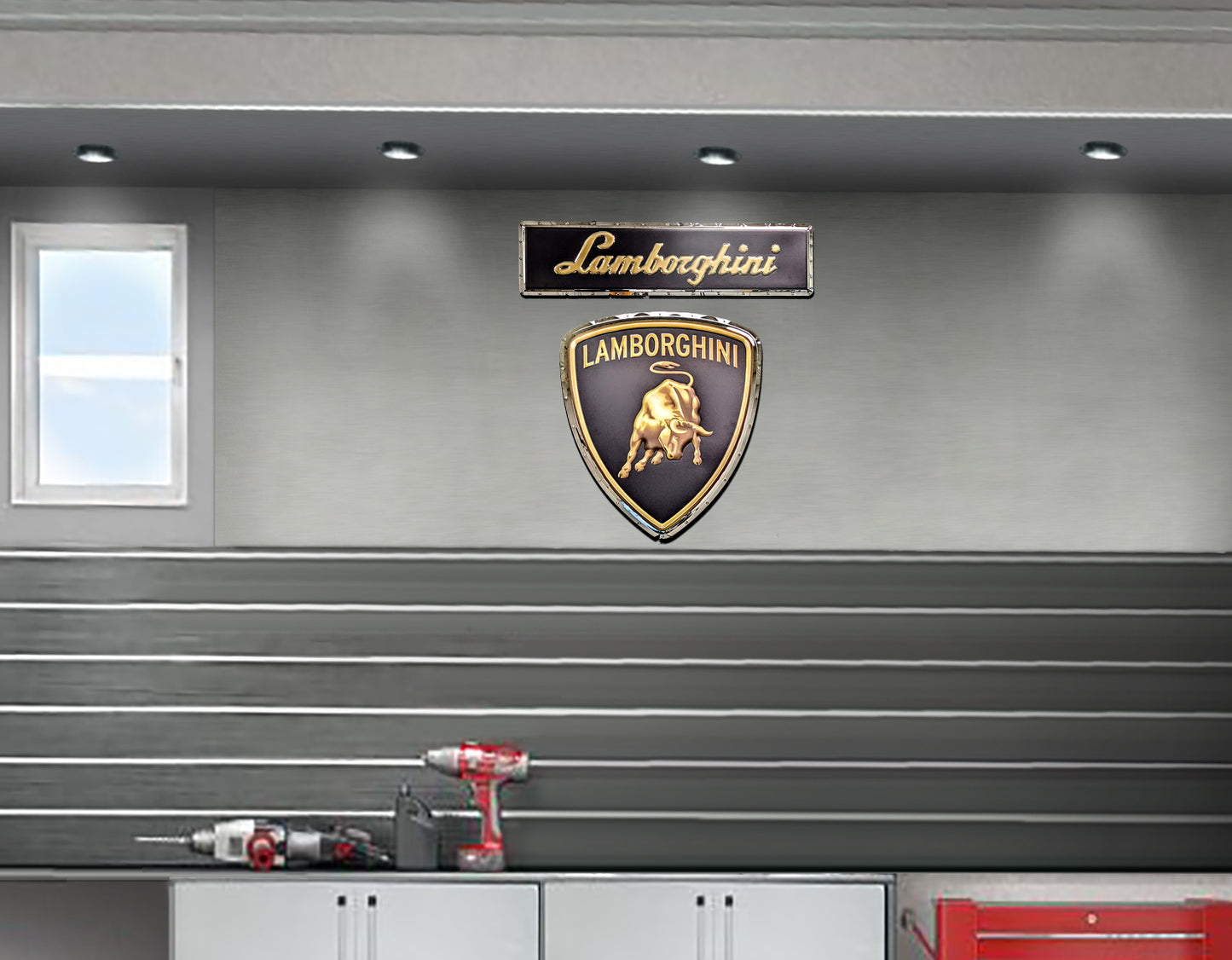 Lamborghini Shield Metal Sign