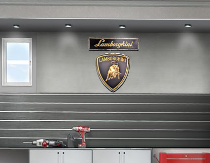 Lamborghini Shield Metal Sign