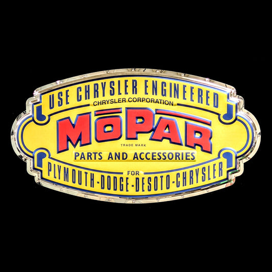 embossed mirror polished stainless steel sign mopar parts 1937