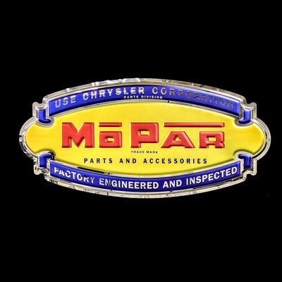 embossed mirror polished stainless steel sign mopar parts 1947