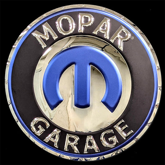 embossed mirror polished stainless steel sign garage décor Mopar garage omega M