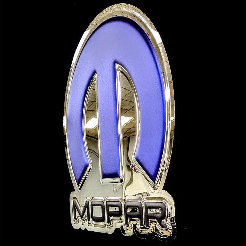 embossed mirror polished stainless steel sign garage décor Mopar Omega M side