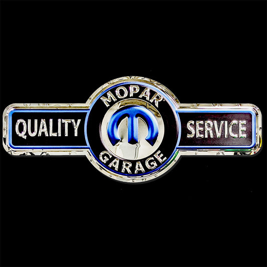 embossed mirror polished stainless steel sign garage décor Mopar Omega M Service