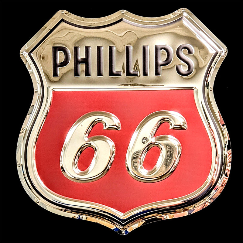 embossed mirror polished stainless steel sign garage décor Phillips 66