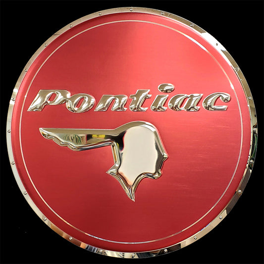 embossed mirror polished stainless steel sign garage décor Pontiac Chieftain