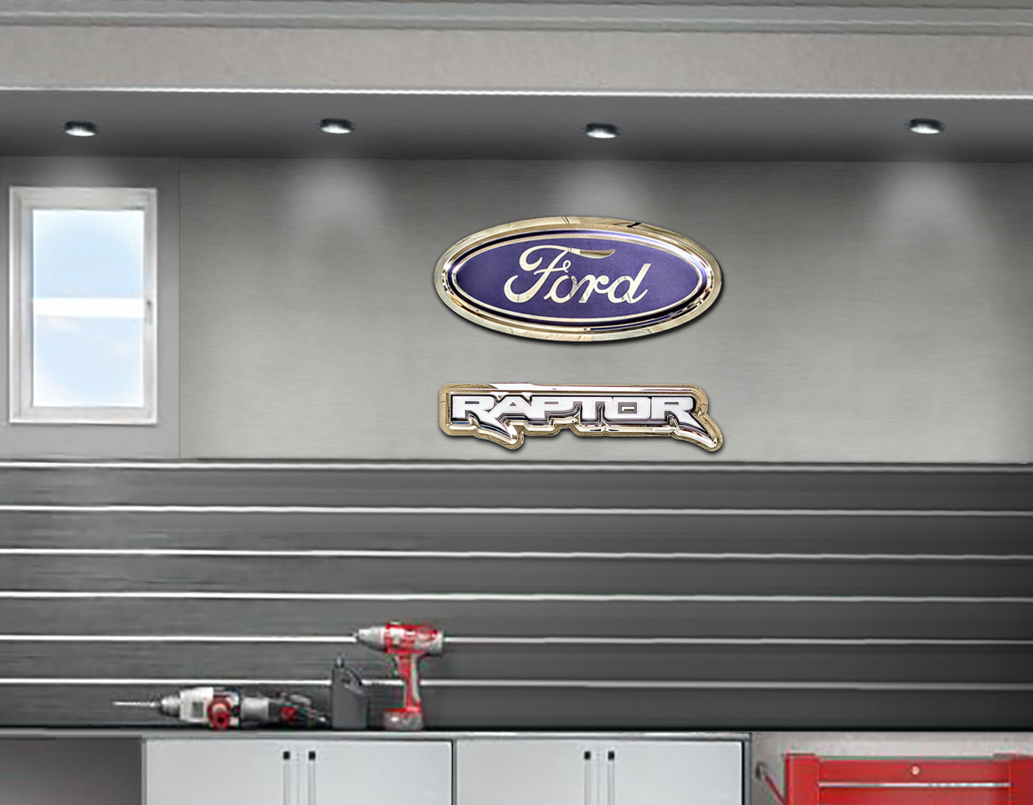 Ford Raptor Logo Metal Sign – Chrome Domz